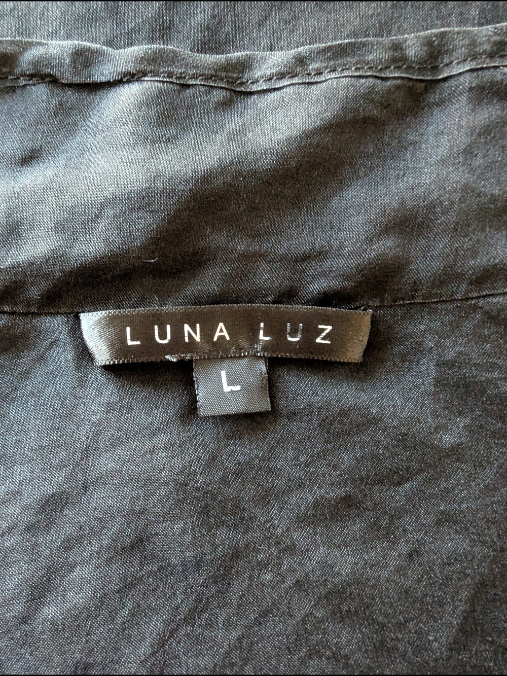 Luna Luz Black Lightweight Shirt - Size L - Picture 6 of 7